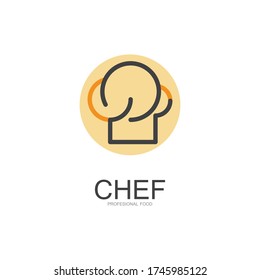 Hat chef food logo template vector