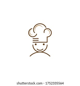 Hat chef food logo template vector