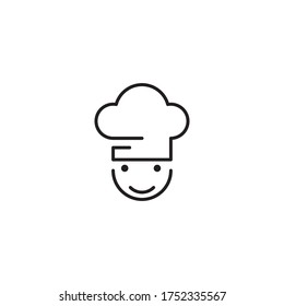 Hat chef food logo template vector