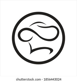 Hat chef food logo template vector image