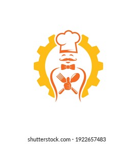 hat chef gear  vector illustration design