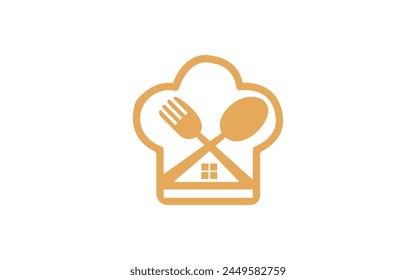 hat chef with home logo template vector Pro Vector