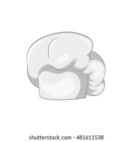 Hat chef icon in black monochrome style isolated on white background. Headdress symbol vector illustration