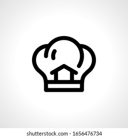 hat chef icon outline black