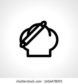 hat chef icon outline black