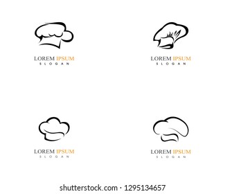 Hat chef  icon set  logo vector template