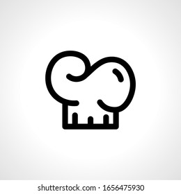 Hat chef kitchen icon outline black