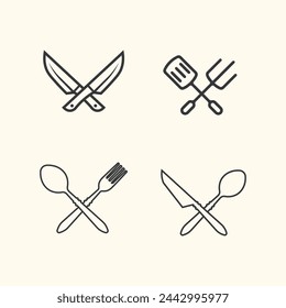 hat chef  and kitchen logo template vector illustration