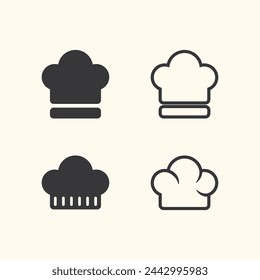 hat chef  and kitchen logo template vector illustration