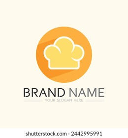 hat chef  and kitchen logo template vector illustration