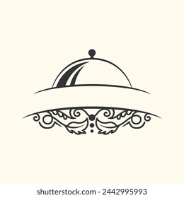 hat chef  and kitchen logo template vector illustration