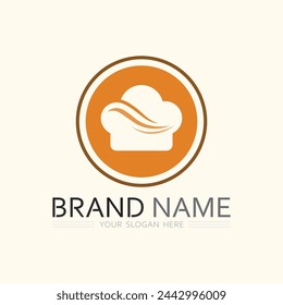 hat chef  and kitchen logo template vector illustration