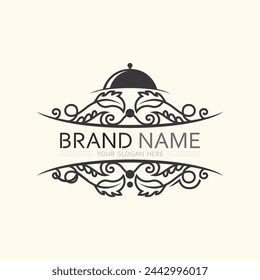 hat chef  and kitchen logo template vector illustration