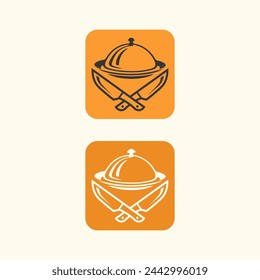 hat chef  and kitchen logo template vector illustration