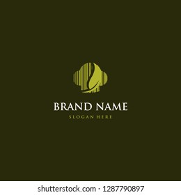 Hat Chef Leaf Bar Code Abstract Nature Creative Business Logo
