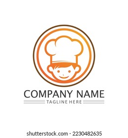 hat chef logo design and icon template vector illustration