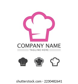 hat chef logo design and icon template vector illustration