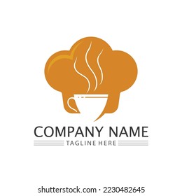 hat chef logo design and icon template vector illustration
