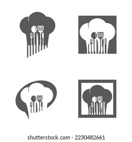 hat chef logo design and icon template vector illustration