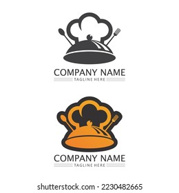 hat chef logo design and icon template vector illustration