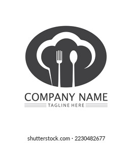 hat chef logo design and icon template vector illustration