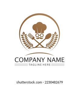 hat chef logo design and icon template vector illustration