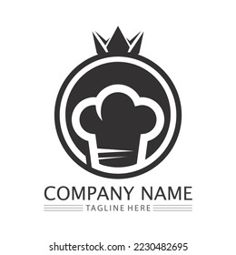 hat chef logo design and icon template vector illustration