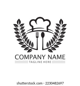 hat chef logo design and icon template vector illustration