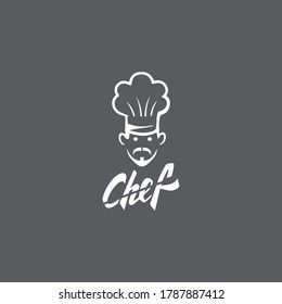 Hat chef logo template and Mustache vector icon  illustration