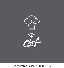 Hat chef logo template and Mustache vector icon  illustration