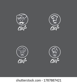 Hat chef logo template and Mustache vector icon  illustration