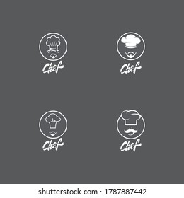 Hat chef logo template and Mustache vector icon  illustration