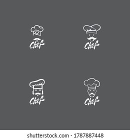 Hat chef logo template and Mustache vector icon  illustration