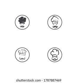 Logo-Vorlage für den Hut und Vektorgrafik von Mustache