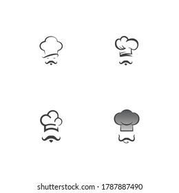 Logo-Vorlage für den Hut und Vektorgrafik von Mustache