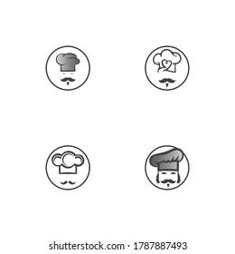 Logo-Vorlage für den Hut und Vektorgrafik von Mustache