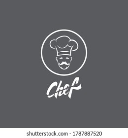 Hat chef logo template and Mustache vector icon  illustration