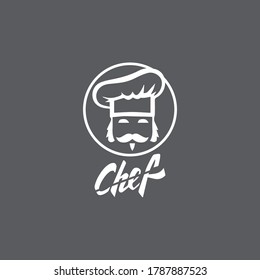 Hat chef logo template and Mustache vector icon  illustration