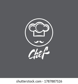 Hat chef logo template and Mustache vector icon  illustration
