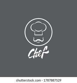 Hat chef logo template and Mustache vector icon  illustration