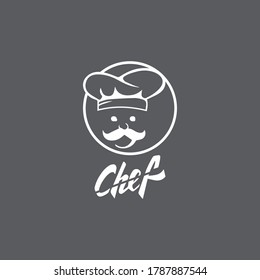 Hat chef logo template and Mustache vector icon  illustration