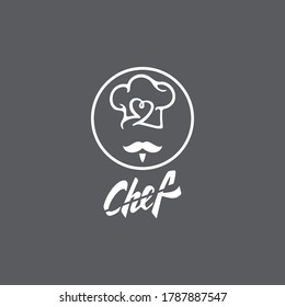 Hat chef logo template and Mustache vector icon  illustration