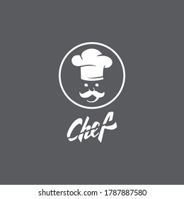 Hat chef logo template and Mustache vector icon  illustration