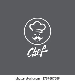Hat chef logo template and Mustache vector icon  illustration