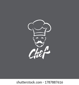 Hat chef logo template and Mustache vector icon  illustration