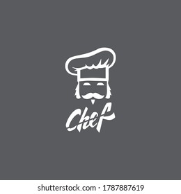 Hat chef logo template and Mustache vector icon  illustration
