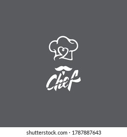 Hat chef logo template and Mustache vector icon  illustration