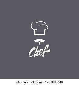 Hat chef logo template and Mustache vector icon  illustration