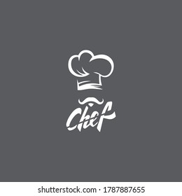 Hat chef logo template and Mustache vector icon  illustration