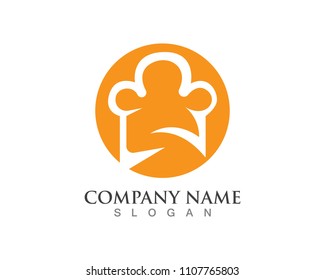 hat chef logo template vector illustration